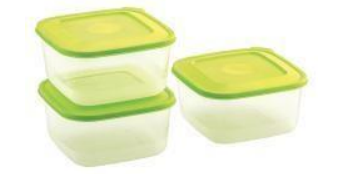 Food Saver Container 650H (650H X 3) (1950 ml) (Green)